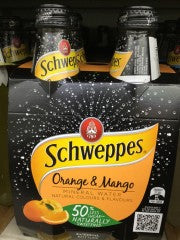 Mineral Water Orange & Mango 4pk | 300ml x 4 Pack | Schweppes Australia | YG-006464-PD-048396