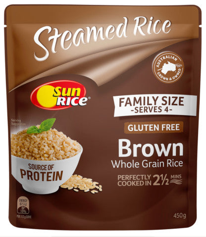 Family Size Microwavable Brown Rice | Serves 4 | Sunrice | YG-005074-PD-015552