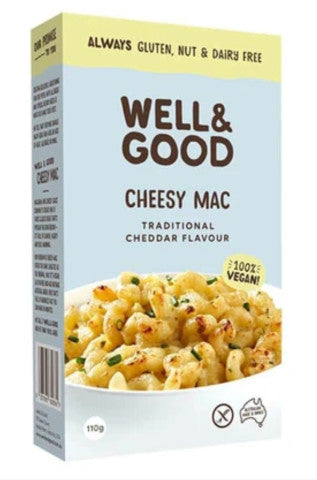 Vegan Cheesy Mac Traditional Cheddar Flavour | 110g | Well & Good | YG-004899-PD-015675