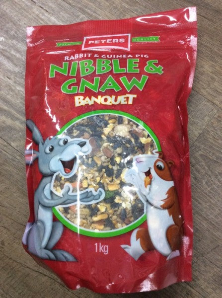 Nibble & Gnaw Banquet Rabbit & Guinea Pig Food | 1kg | Peters | YG-005654-PD-018201