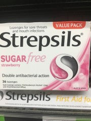 Suger Free Strawberry | 36 Lozenges | Strepsils | YG-008059-PD-012353