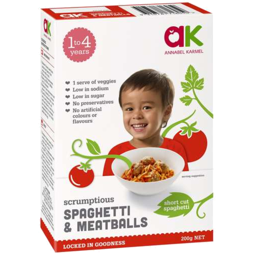 Kid's Scrumptious Spaghetti Meatballs | 200g | Annabel Karmel | YG-004771-PD-017100