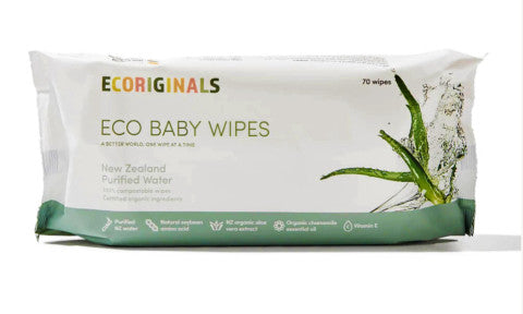 Eco Baby Wipes New Zealand Purified Water | 70 Wipes | Ecoriginals | YG-005035-PD-015796