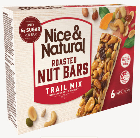 Roasted Nut Bars Trail Mix W/ Greek Style Yoghurt | 6 Bars | Nice & Natural | YG-004455-PD-016131