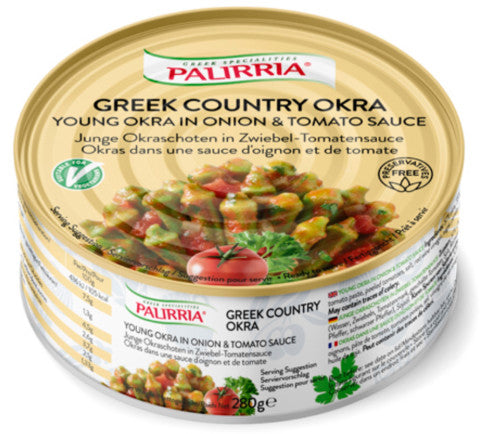Greek Country Okra Young Okra In Onion & Tomato Sauce | 280g | Palirria | YG-011603-PD-016669