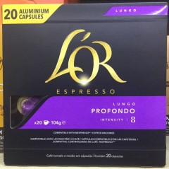 Espresso Lungo Profondo Intensity 8 | 20 Aluminum Capsules | Lor | YG-005430-PD-015159