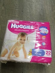 Ultra Dry Crawler Nappies For Girls 6-11kg | 22 Nappies | Huggies | YG-009581-PD-053152