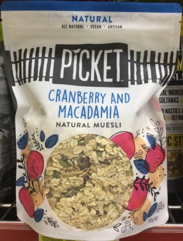 Artisan Natural Muesli Cranberry & Macadamia | 500g | Picket | YG-005263-PD-017508