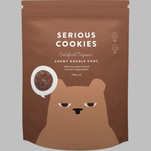 Organic Chewy Double Choc Plant-Based Cookies | 170g | Serious Cookies | YG-005190-PD-015250
