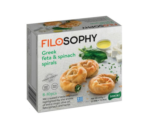 Mini Greek Feta P.d.o. & Spinach Spirals | 8-10 Pcs | Ioniki | YG-011651-PD-016009