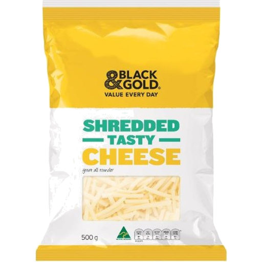 Reduced Fat Shredded Cheese | 500g | Black & Gold | YG-005438-PD-017456