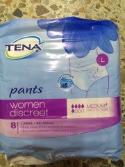 Women Large Discreet Pants Medium Protection | 8 Large Pants | Tena | YG-008941-PD-053264
