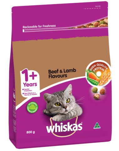 Beef & Lamb Flavours Dry Cat Food 1+ Years | 800g | Whiskas | YG-005129-PD-015493