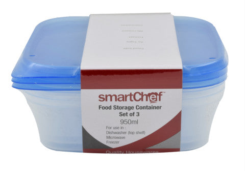 Food Storage Container | 3 x 950ml | Smartchef | YG-004806-PD-015788