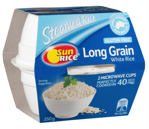 Steamed Rice Long Grain White Rice | 2 x 125g Cups | Sunrice | YG-011577-PD-016653