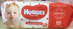 Essential Clean Fragrance Free Baby Wipes | 80 Wipes | Huggies | YG-005759-PD-014704