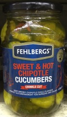 Sweet & Hot Chipotle Cucumbers Crinkle Cut | 470g | Fehlbergs | YG-005612-PD-014964