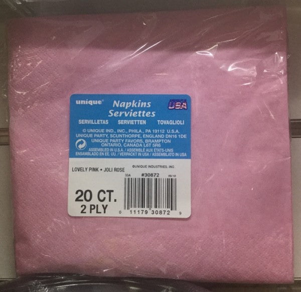 Serviettes 2ply Lovely Pink Small | 20 Pack | Unique | YG-005356-PD-017767