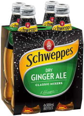 Schweppes Dry Ginger Ale | 300ml x 4 Pack | Schweppes Australia | YG-006622-PD-048400