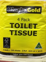 Toilet Paper 4 Pack | Four Pack | Black & Gold | YG-010342-PD-050958