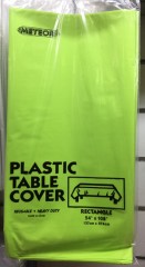 Plastic Rectangle Table Cover Lime Green | 137cm x 274cm | Meteor Party | YG-005392-PD-017899