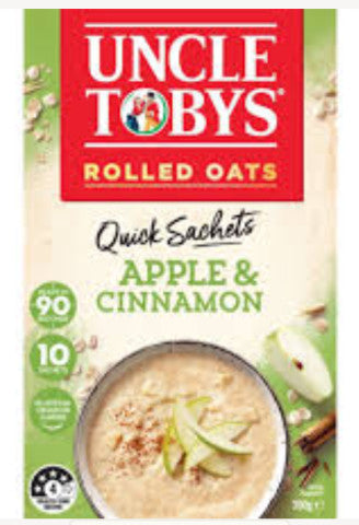 Rolled Oats Quick Sachets Apple & Cinnamon | 10 Sachets | Uncle Tobys | YG-010593-PD-016402