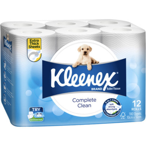 Complete Clean Toilet Tissue(12 Rolls) | 12 Pack | Kleenex | YG-004474-PD-016100