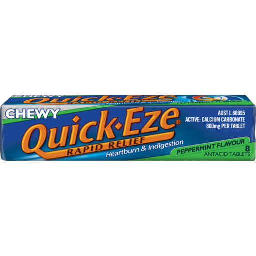Quick-Eze Chewy Tablets Peppermint | 8 Pack | YG-005016-PD-015961