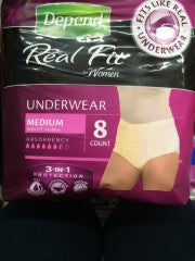 Real-Fit Women Medium Underwear | 8 Underwear | Depend | YG-010664-PD-052736