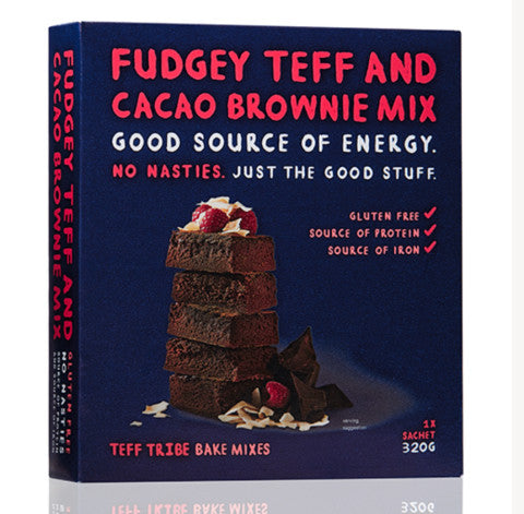 Gluten Free Fudgey Teff & Cacao Brownie Mix | 320g | Teff Tribe | YG-004785-PD-015771