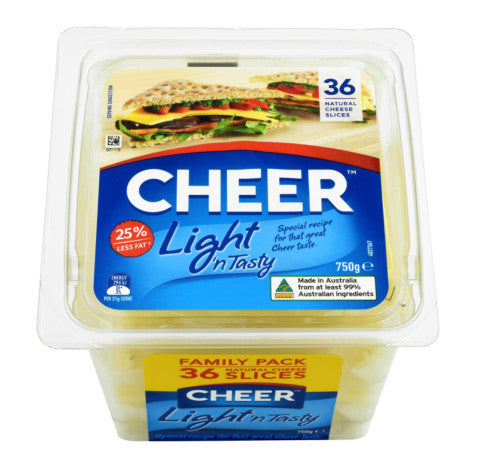 Light N' Tasty Natural Cheese Slices | 36 Slices | Cheer | YG-011547-PD-016717