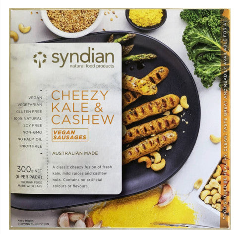 Gluten Free Cheezy Kale & Cashew Vegan Sausages | 6 Sausages | Syndian | YG-011488-PD-016234