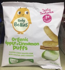 Organic Apple & Cinnamon Puffs 7+ Months | 12g | Baby Bellies | YG-005371-PD-015217