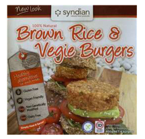 Vegan Brown Rice & Vegie Burgers | 4 Burgers | Syndian | YG-011589-PD-016399