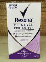 Clinical Protection Gentle Dry Women's Anti-Perspirant Deodorant | 45ml | Rexona | YG-008214-PD-051822