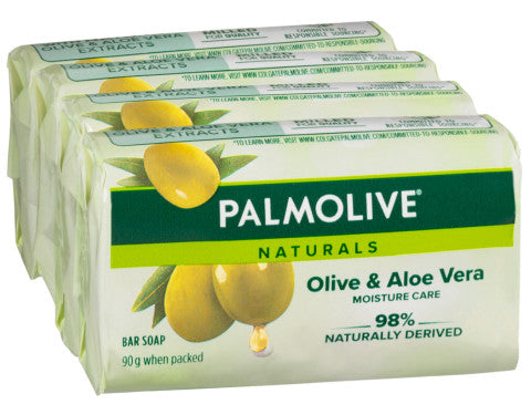 Naturals Olive & Aloe Vera Moisture Care Bar Soap | 4 Pack | Palmolive | YG-010599-PD-016010
