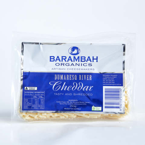 Barambah Shredded Cheddar | 250g | Barambah Organics | YG-011050-RO-006652
