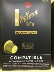 Mountain Grown Coffee Capsules | 10 Capsules | Vittoria Coffee | YG-008385-PD-052394