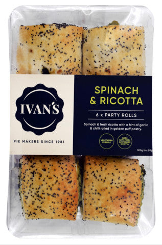 Spinach And Ricotta Rolls | 6 x Party Rolls | Ivan's | YG-011653-PD-016858