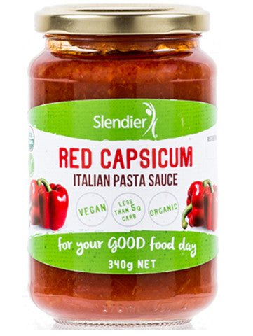 Organic Vegan Red Capsicum Italian Pasta Sauce | 340g | Slendier | YG-004742-PD-015905