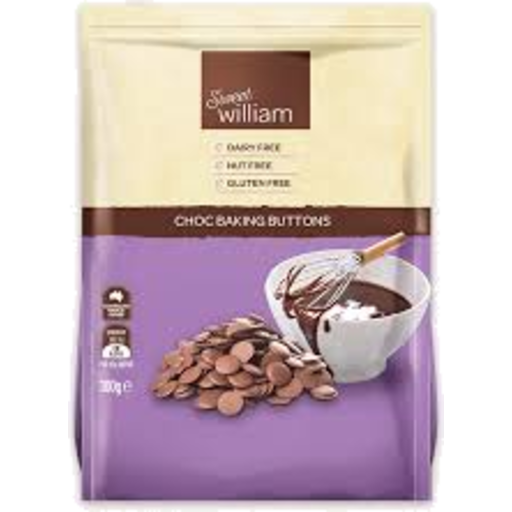 Vegan Chocolate Baking Buttons | 300g | Sweet William | YG-005244-PD-017511