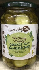 The Fancy Pantry Crinkle Cut Gherkins | 500g | Community Co | YG-005732-PD-005610