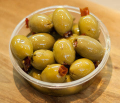 Chilli Stuffed Olives | 200g | Leonardos Fine Foods | YG-011315-EPC-000181