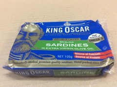 Oakwood Smoked Brisling Sardines In Extra Virgin Olive Oil | 105g | King Oscar | YG-008321-PD-052478