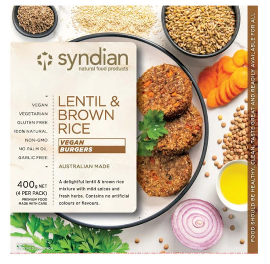 Gluten Free Lentil & Brown Rice Vegan Burgers