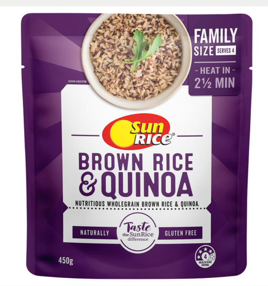 Brown rice and quinoa