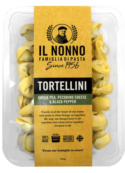 Tortellini Green Pea  Pecorino Cheese & Black Pepper