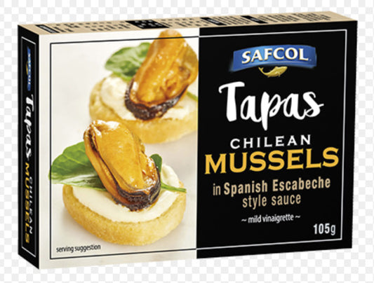 Tapas Chilean Mussels in Spanish Escabeche Style Sauce