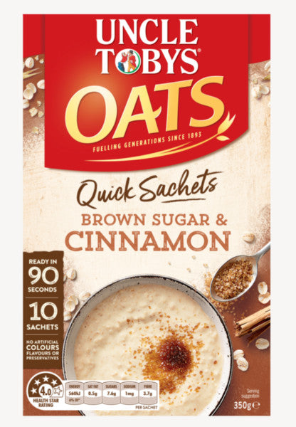 Rolled Oats Quick Sachets Brown Sugar & Cinnamon 