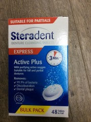 Steradent Active Plus Denture Cleansing Tablets | Each | YG-008239-PD-047792